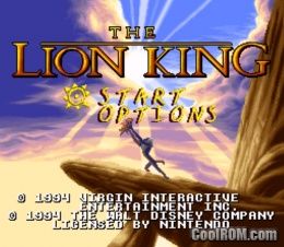 Lion King, The (Europe) ROM Download for Super Nintendo / SNES ...