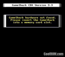 GameShark CDX Version 3.3 (Unl) ROM (ISO) Download for Sony Playstation /  PSX 